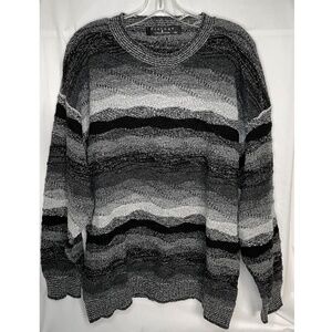 Protege Collection Textured Coogi Style Striped Sweater Mens XL